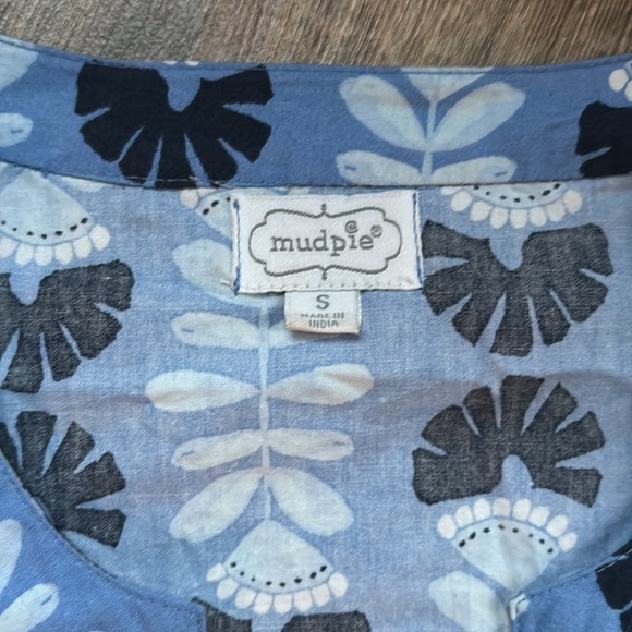 Mud Pie Women's Balloon Sleeve Dress Blue Size Small - Picture 7 of 14